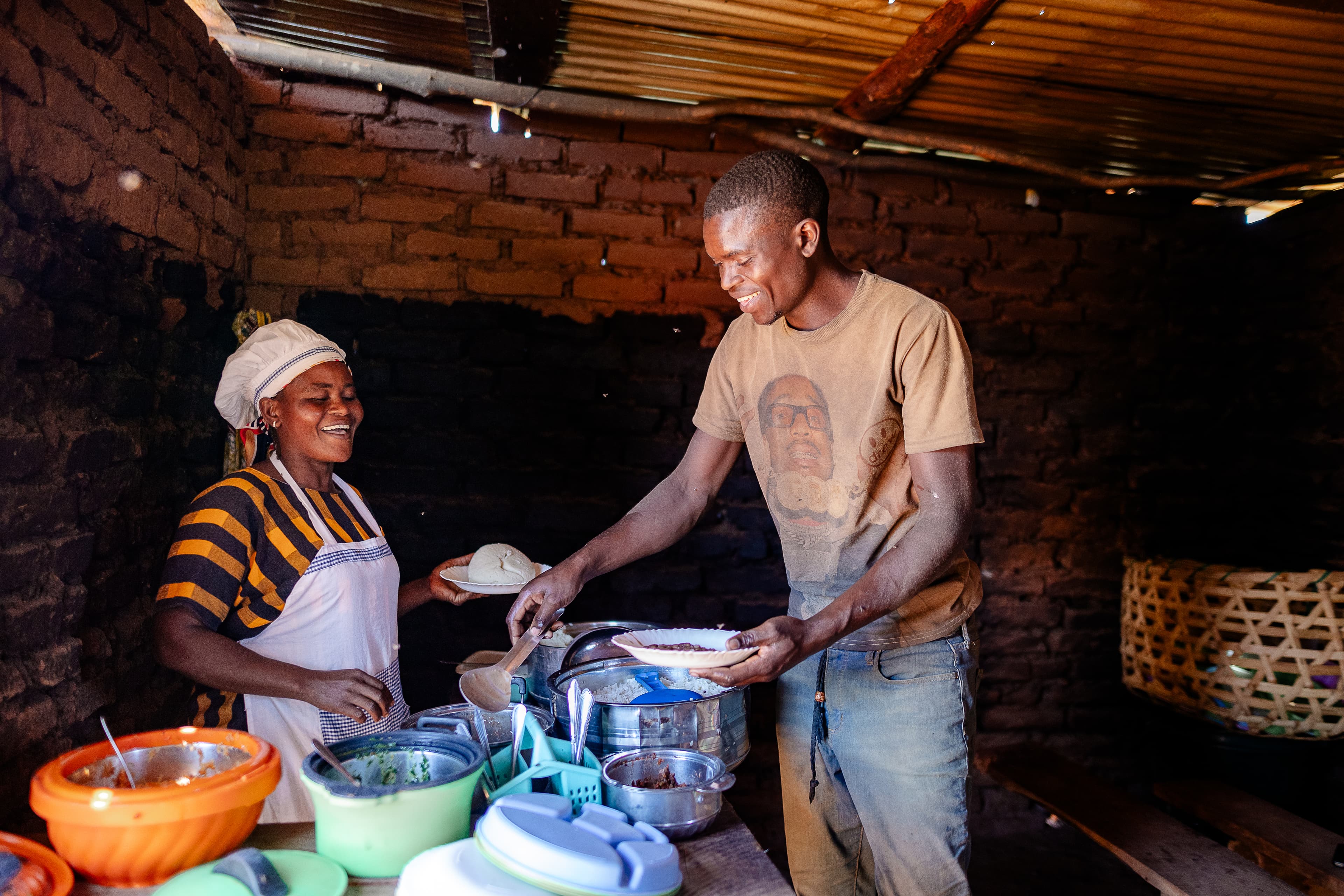 Hadija cooks for local construction workers