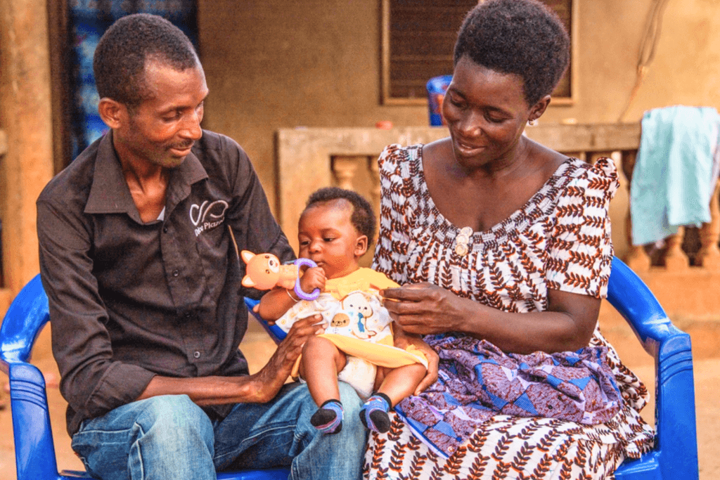 Adjowa with Eyram and her husband