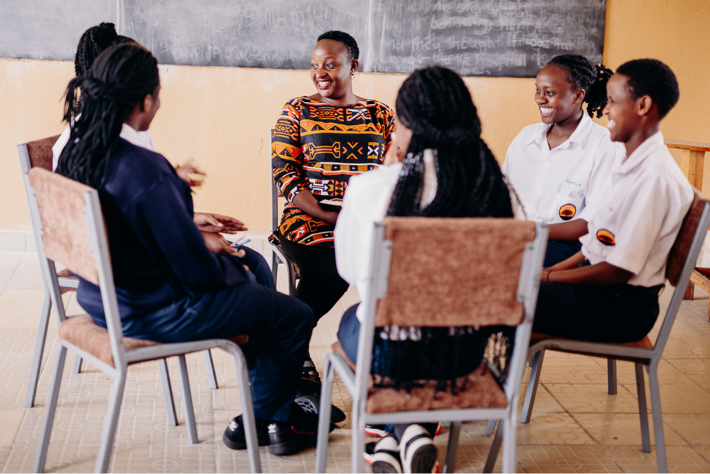 Justine works with schools throughout Rwanda