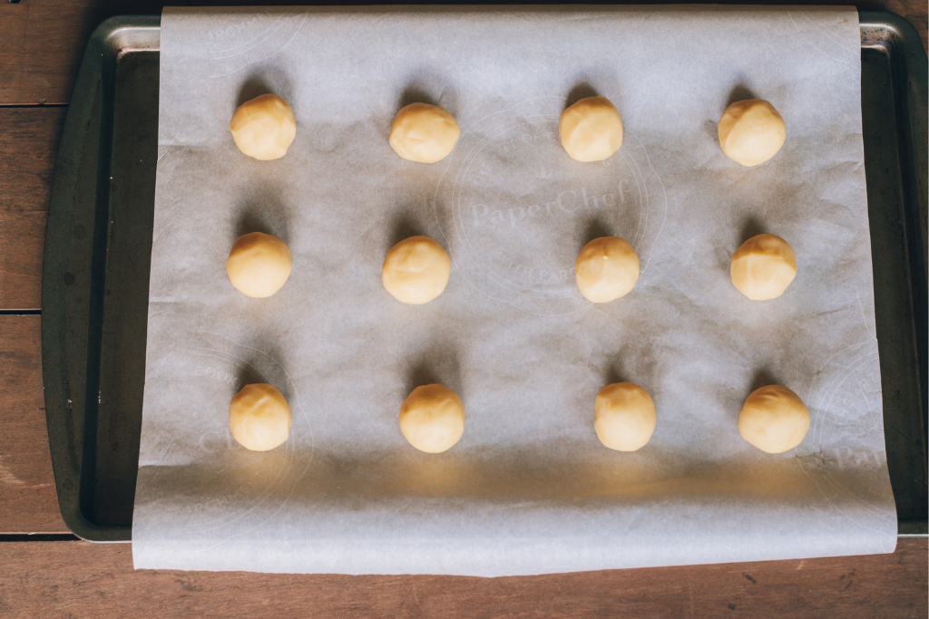 Line parchment paper on a baking tray